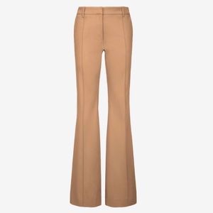 BALLY stunning tan twill flare pant in 38 NWT